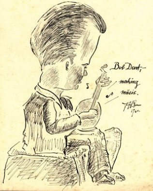 Robert Thurston Dart playing a stringed instrument